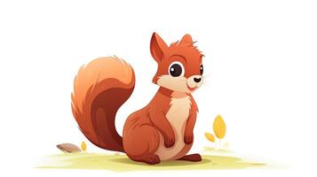 a cute little Squirrel in vector style. Generative AI photo