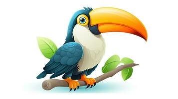 a cute little Toucan in vector style. Generative AI photo