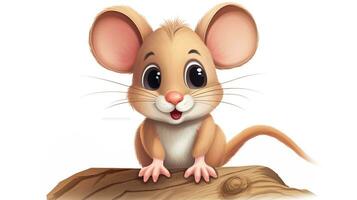 un linda pequeño espinoso ratón en vector estilo. generativo ai foto