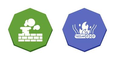 Chimney and Bonfire Icon vector