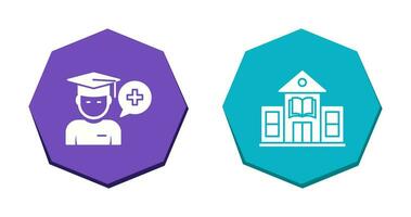 Medicine Faculty and Library Building Icon vector