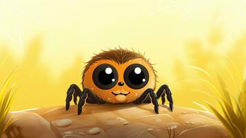 a cute little Spider in vector style. Generative AI photo