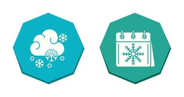 Snowy and Calender Icon vector