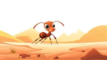 a cute little Sahara Desert Ant in vector style. Generative AI photo