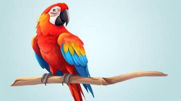 a cute little Scarlet Macaw in vector style. Generative AI photo