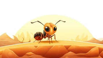 a cute little Sahara Desert Ant in vector style. Generative AI photo