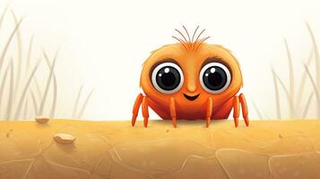 a cute little Spider in vector style. Generative AI photo