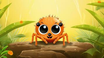 a cute little Spider in vector style. Generative AI photo