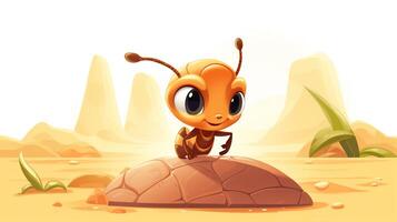 a cute little Sahara Desert Ant in vector style. Generative AI photo