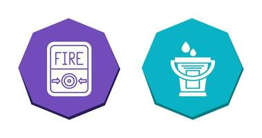 Fire Button and Water Bucket Icon vector