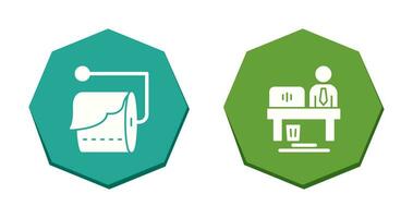 Tissue Roll and Worker Icon vector