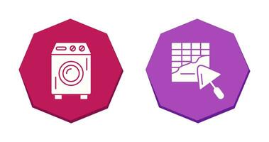 Washing Machine and Plastering Icon vector