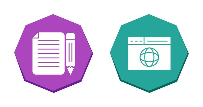 página y web página icono vector