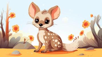 un linda pequeño quoll en vector estilo. generativo ai foto