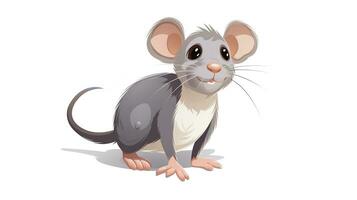 a cute little Rat in vector style. Generative AI photo