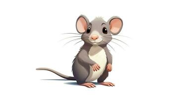a cute little Rat in vector style. Generative AI photo