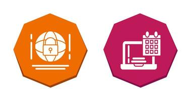 Internet Security and Calendar Icon vector