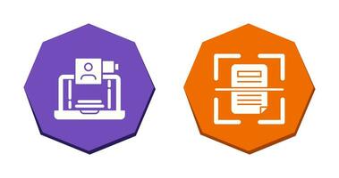 Video Call and Scan Icon vector