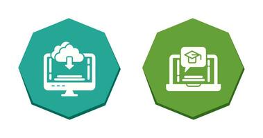 Download and E Learning Icon vector