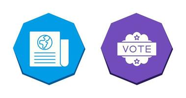 Newspaper and Vote  Icon vector