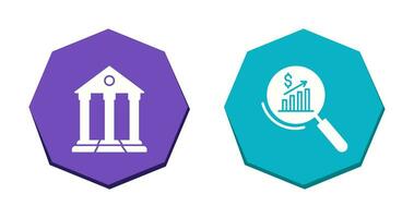 Parthenon and Statistics Icon vector