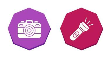 Camera and Flash Light Icon vector