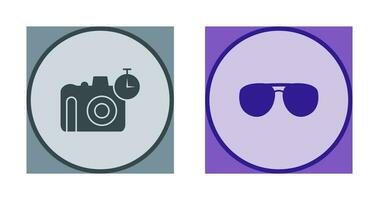 glasses and timer on camera Icon vector