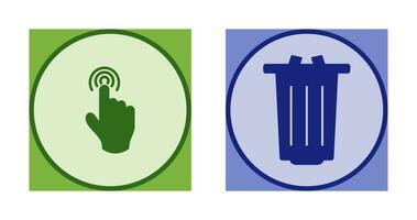 danger of hand press and garbage Icon vector