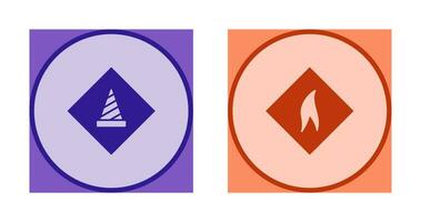 under construction and flammable material  Icon vector