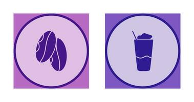 Coffee Grain And Frappe  Icon vector