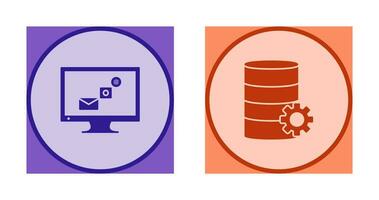 digital márketing y base de datos administración icono vector