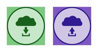 download from cloud upload to cloud  Icon vector