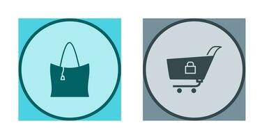 checkout and lcoked cart Icon vector