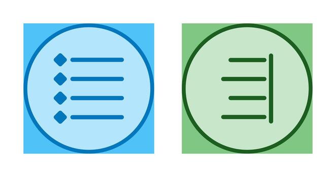 con viñetas lista y Derecha alinear icono vector