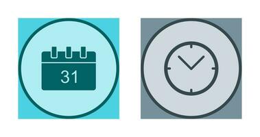 icono de calendario y reloj vector