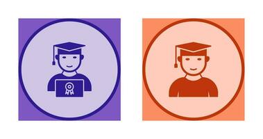 Student Holding Degree and Male Graduate Icon vector