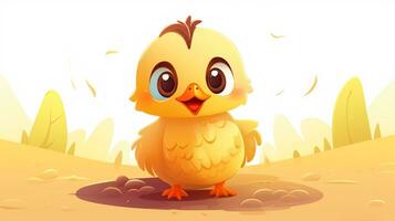 a cute little Poultry in vector style. Generative AI photo
