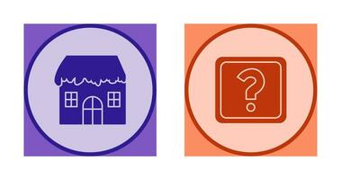 House with Snow and Question Mark Icon vector