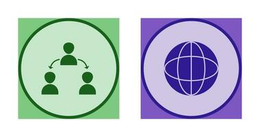 connected user and globe Icon vector