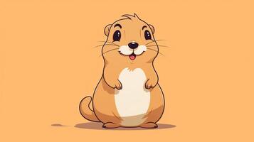 a cute little Prairie Dog in vector style. Generative AI photo