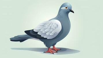 a cute little Pigeon in vector style. Generative AI photo