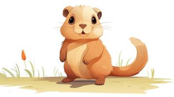 a cute little Prairie Dog in vector style. Generative AI photo