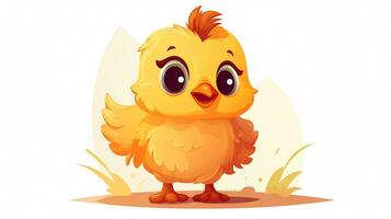 un linda pequeño aves de corral en vector estilo. generativo ai foto