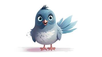 a cute little Pigeon in vector style. Generative AI photo