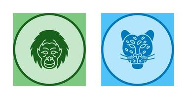 orangután y peligroso icono vector