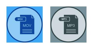 MOV and MP3 Icon vector