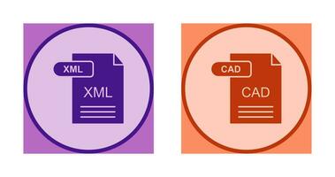 XML and CAD Icon vector