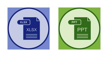 XLSX and PPT Icon vector