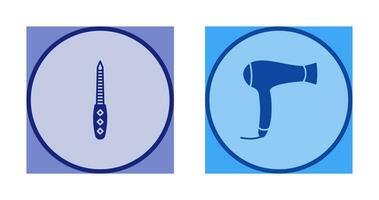 Nail File and Hair Dryer Icon vector