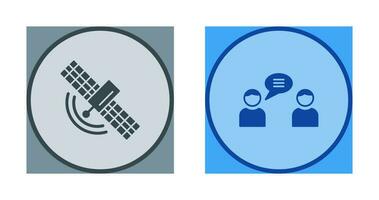 Satellite and Chatting Icon vector